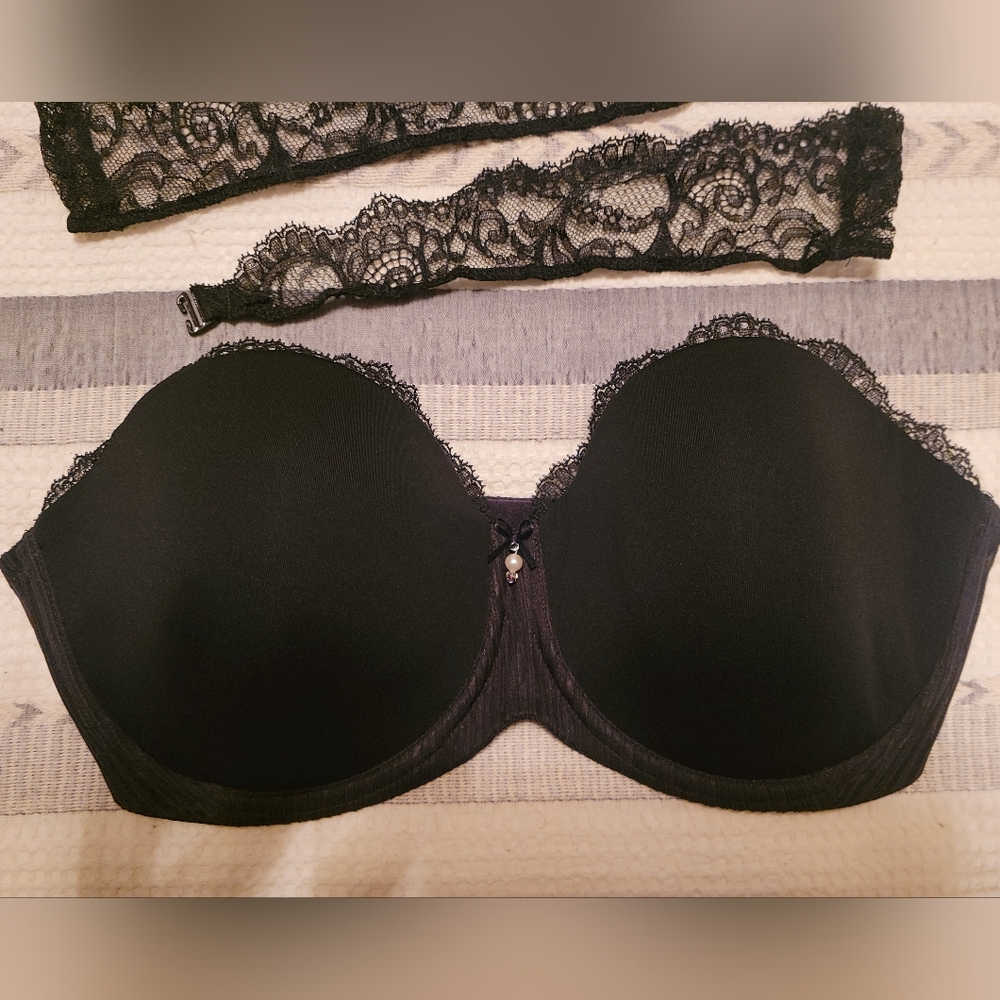 Marie Jo Black Strapless Convertible Bra (34D - fits small)